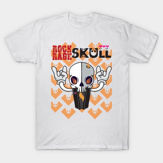 Rock Rage Skull T-Shirt by doodsai